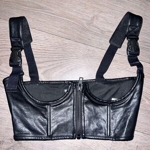 POSTER GIRL Black Faux Leather Top